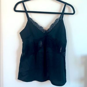 Black lace trim tank